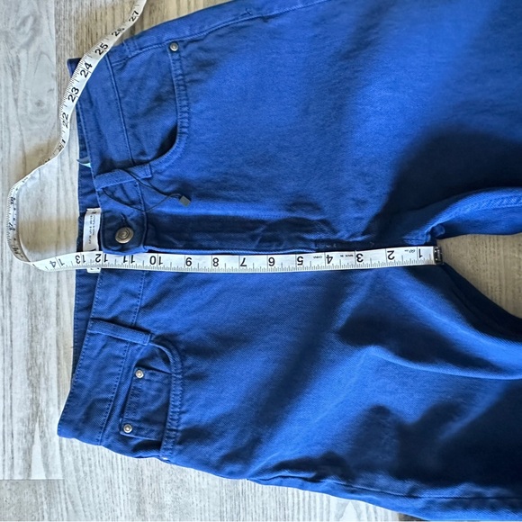 Zara Bright Blue Wide Leg Denim Jeans 6 - Picture 11 of 12